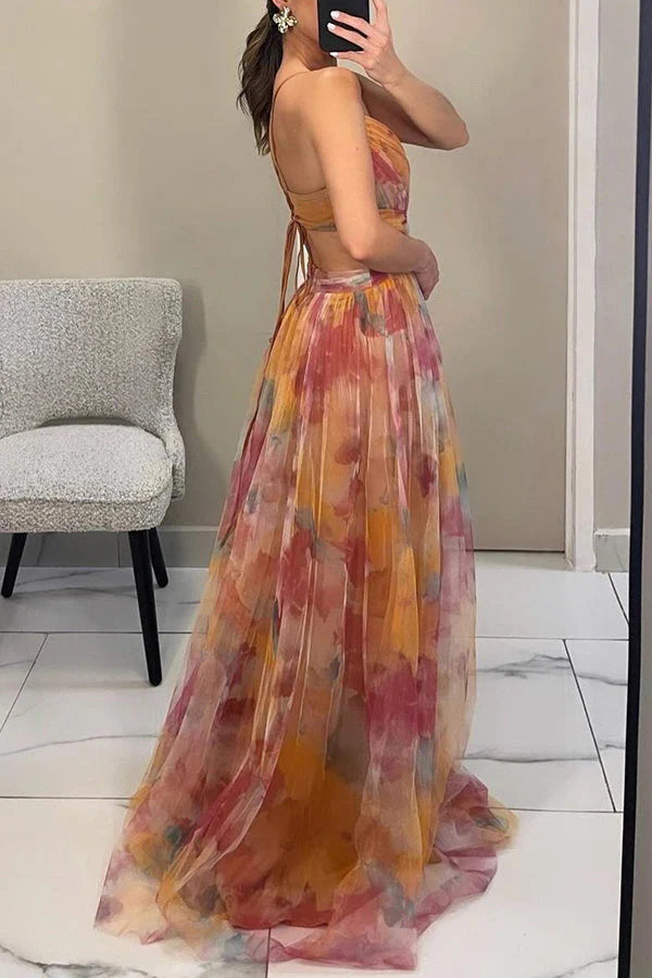 ELÉNA - VESTIDO LARGO FLORAL