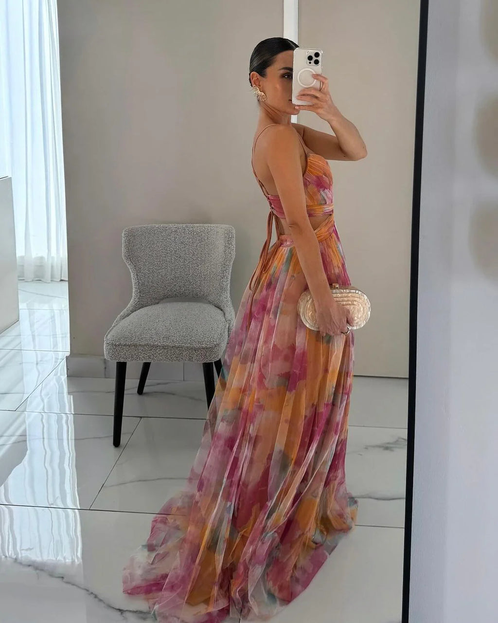 ELÉNA - VESTIDO LARGO FLORAL