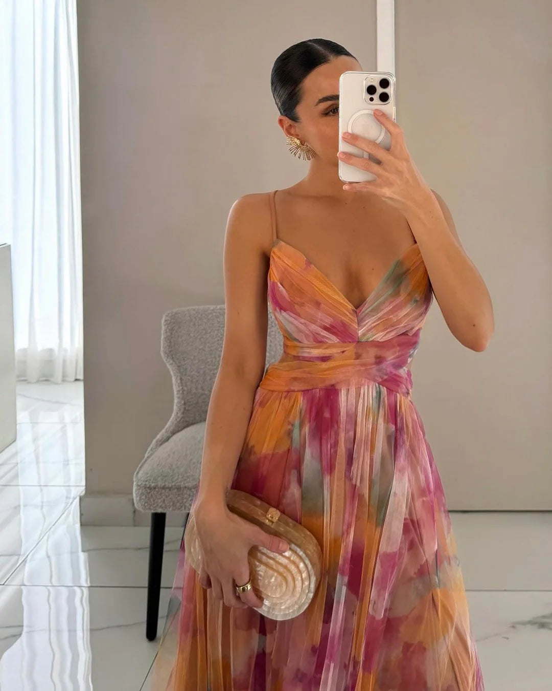 ELÉNA - VESTIDO LARGO FLORAL