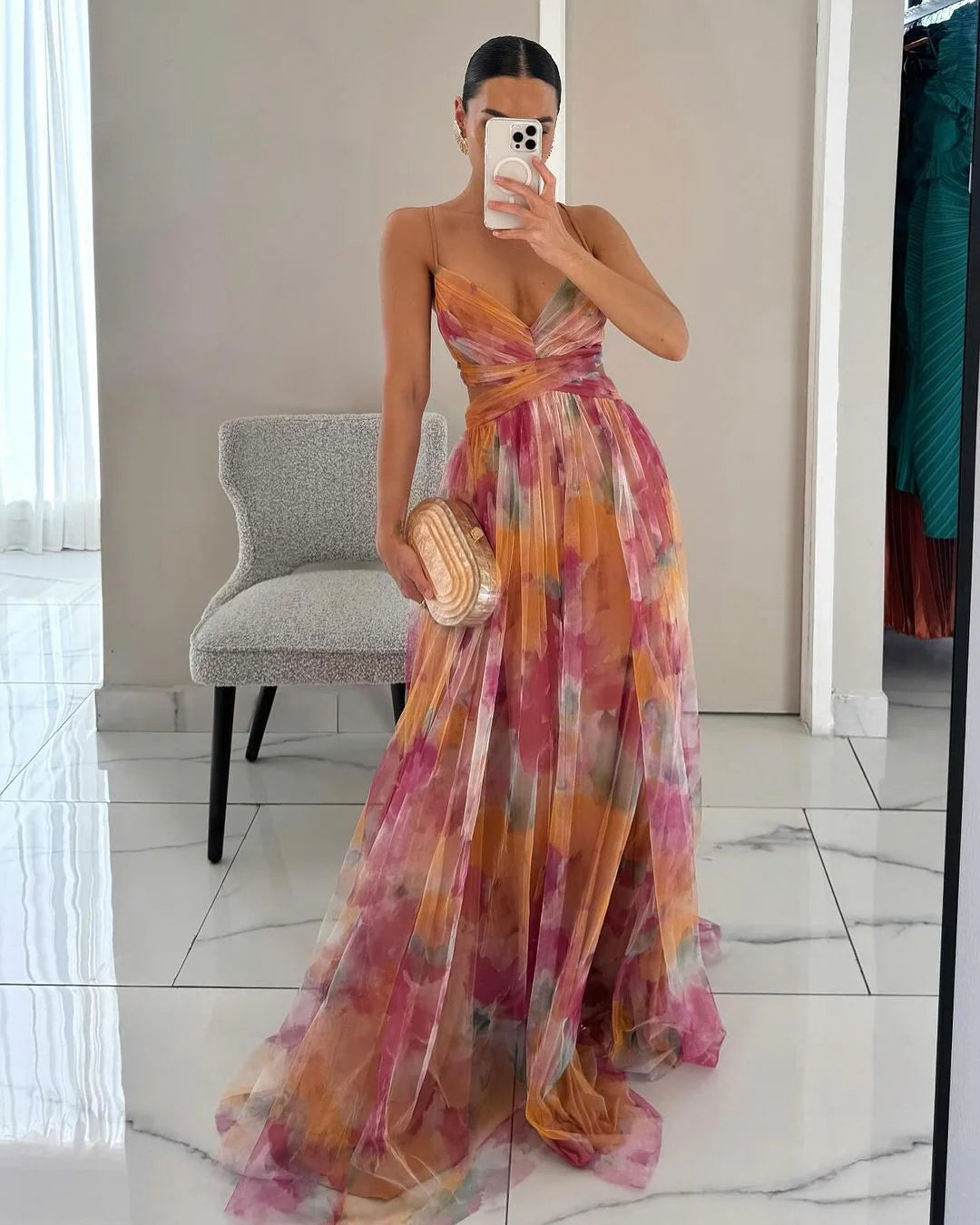 ELÉNA - VESTIDO LARGO FLORAL