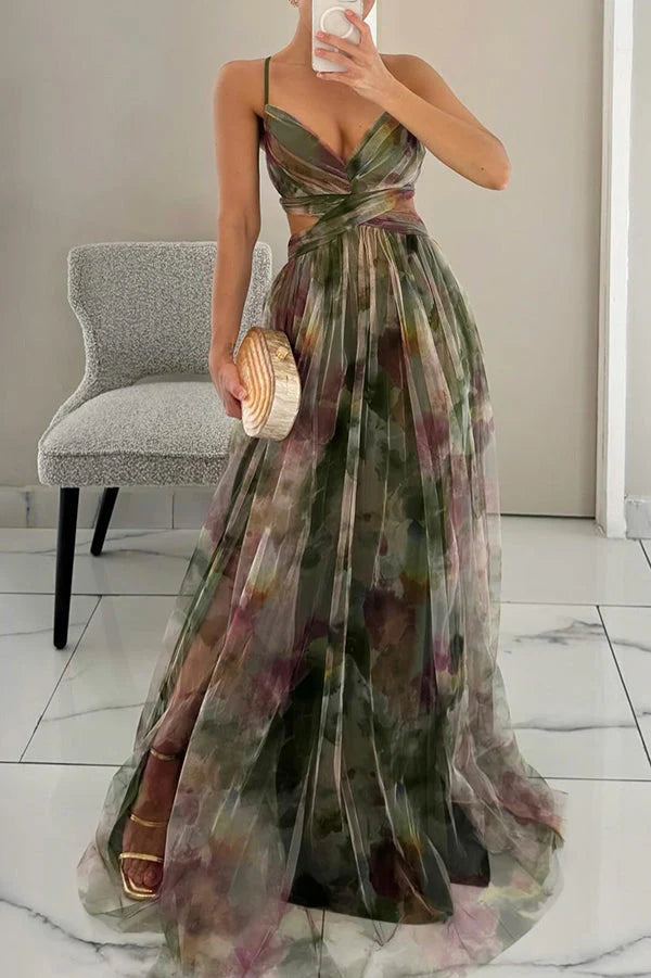 ELÉNA - VESTIDO LARGO FLORAL