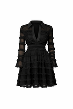 PARISA – VESTIDO CON FLECOS TRANSPARENTES