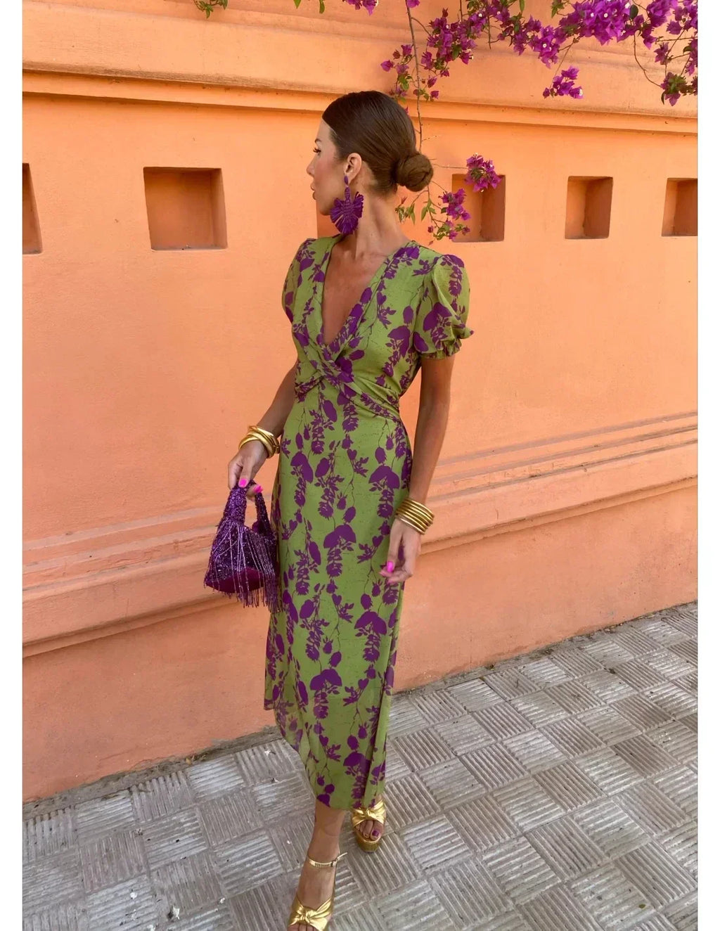 VELA - VESTIDO MIDI ESTAMPADO