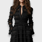 PARISA – VESTIDO CON FLECOS TRANSPARENTES