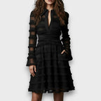 PARISA – VESTIDO CON FLECOS TRANSPARENTES