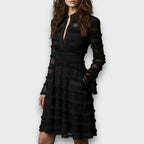PARISA – VESTIDO CON FLECOS TRANSPARENTES