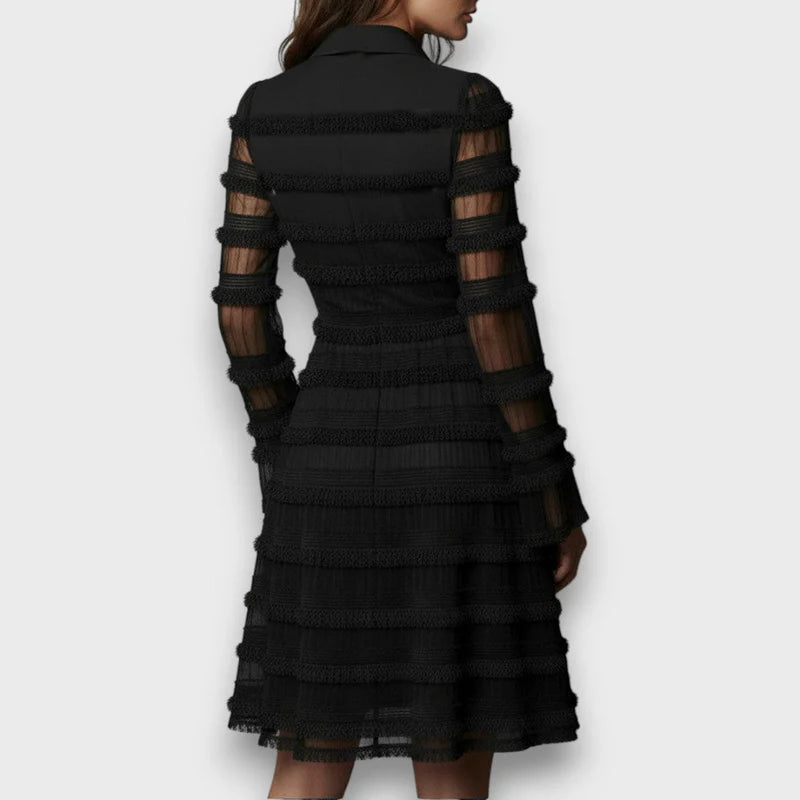 PARISA – VESTIDO CON FLECOS TRANSPARENTES